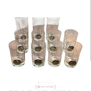 Rosenthal Crystal Glasses with Gold Accents